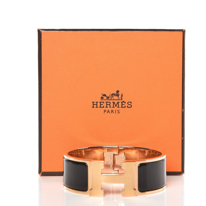 Hermes Enamel Wide Clic Clac H Bracelet PM Black 6 of 6
