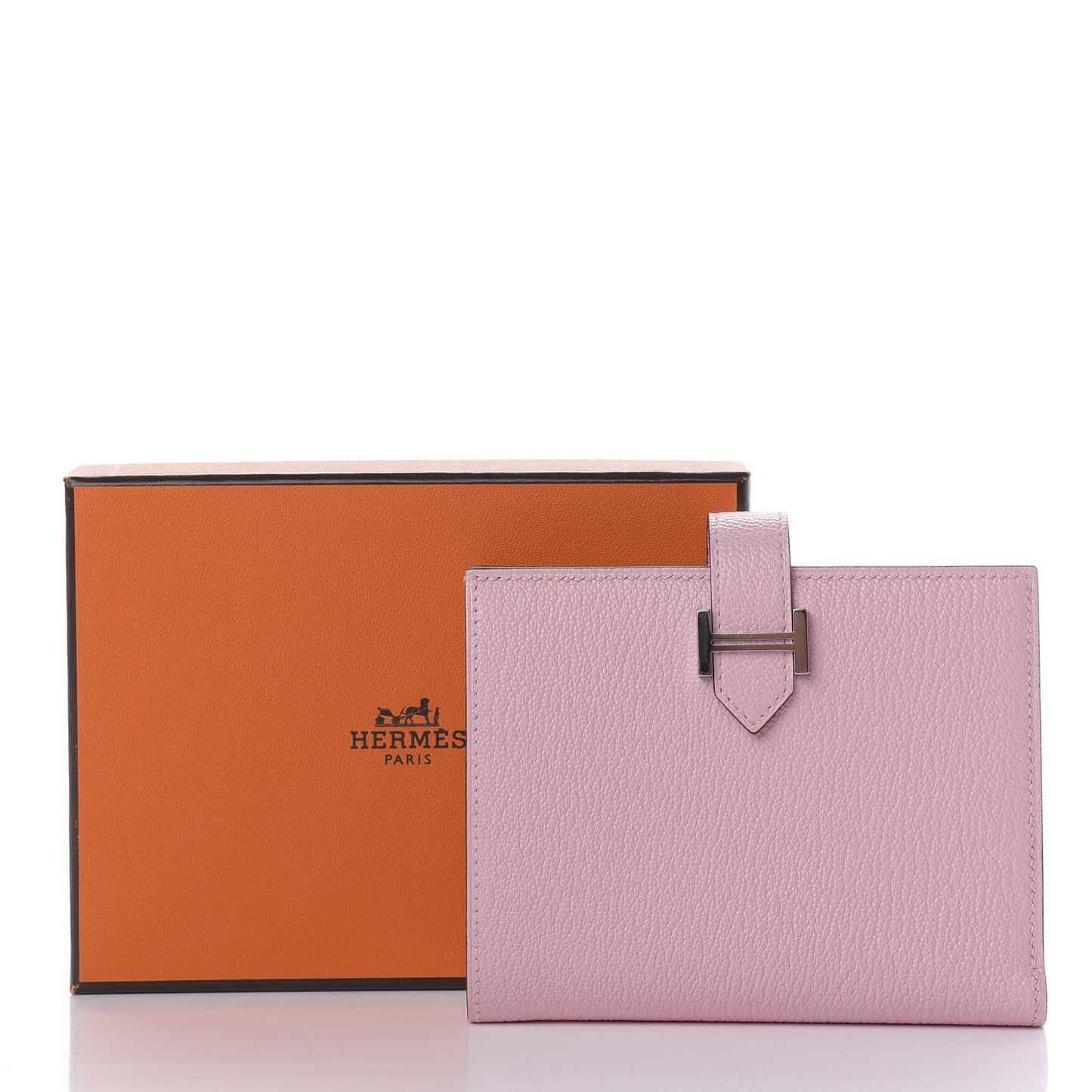 Chevre Mysore Bearn Compact Wallet Rose Sakura
