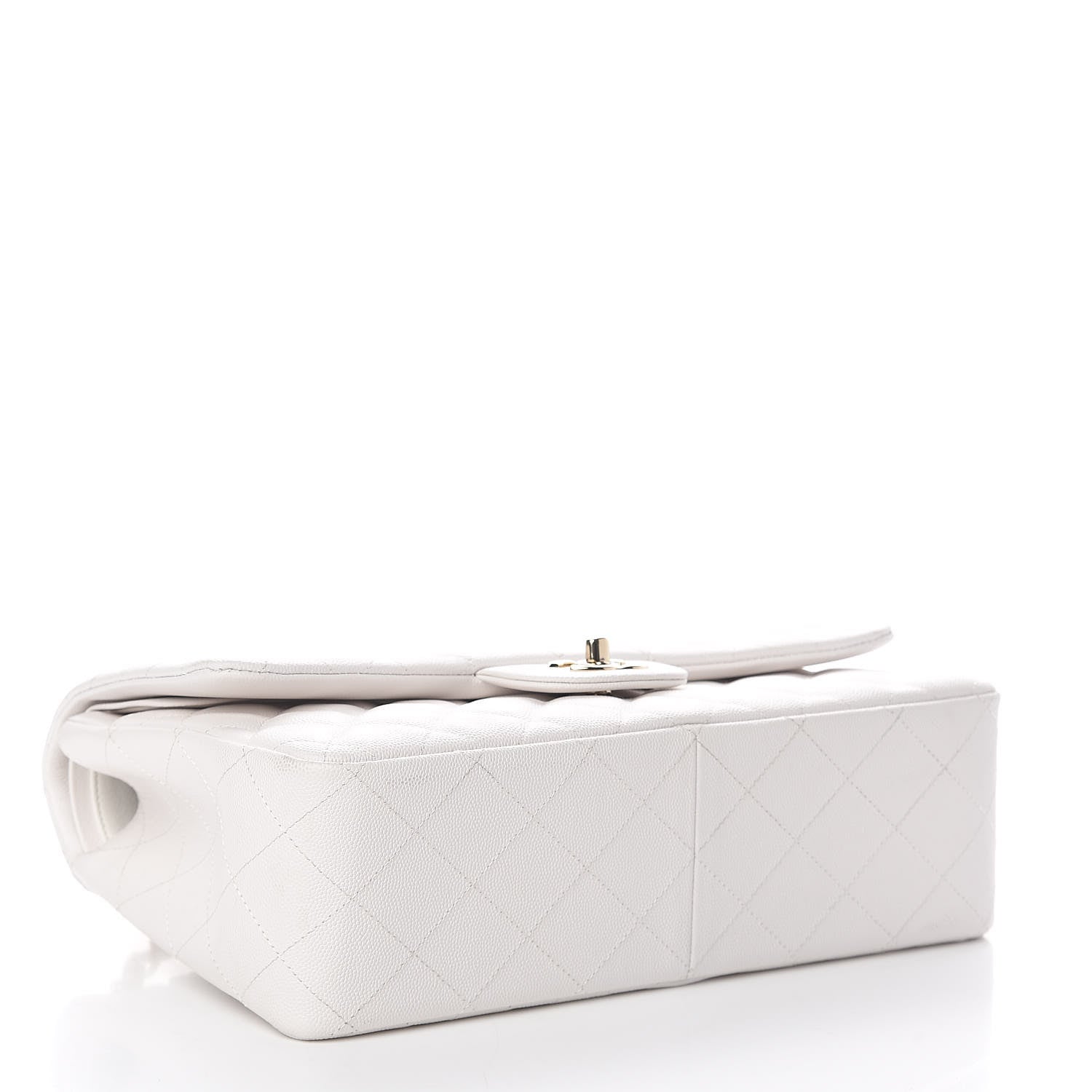 Chanel Caviar Quilted Jumbo Double Flap White 4 of 12