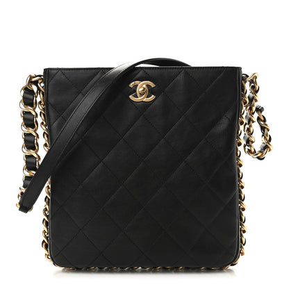 Chanel Calfskin Quilted Framing Chain Hobo Black 1 of 9