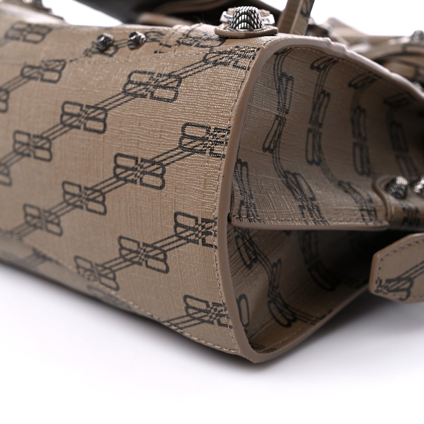 Coated Canvas BB Monogram Neo Cagole Handbag XS Beige Brown