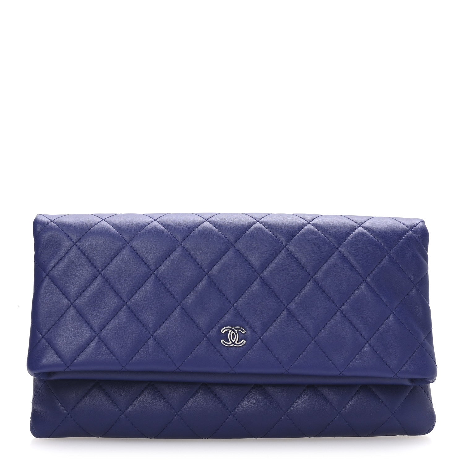 Chanel Lambskin Quilted CC Beauty Clutch Blue 1 of 8