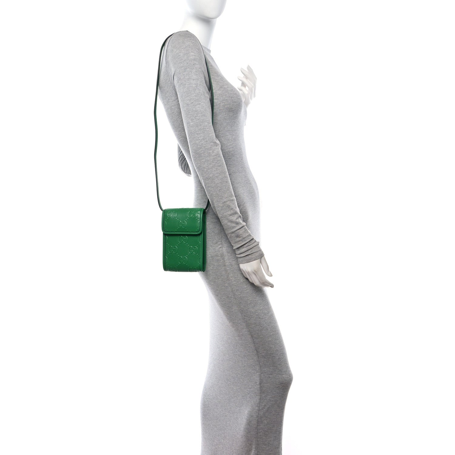 Gucci Calfskin GG Tennis Embossed Mini Crossbody Bag New Shamarock 2 of 10