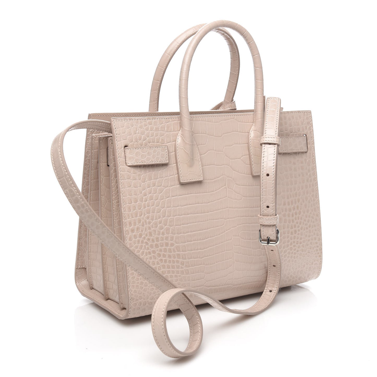 Calfskin Crocodile Embossed Baby Sac De Jour Rose Antic