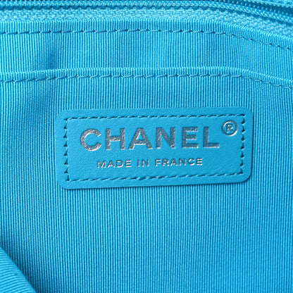 Chanel Silk Chain Printed Medium Single Flap Blue 6 of 11