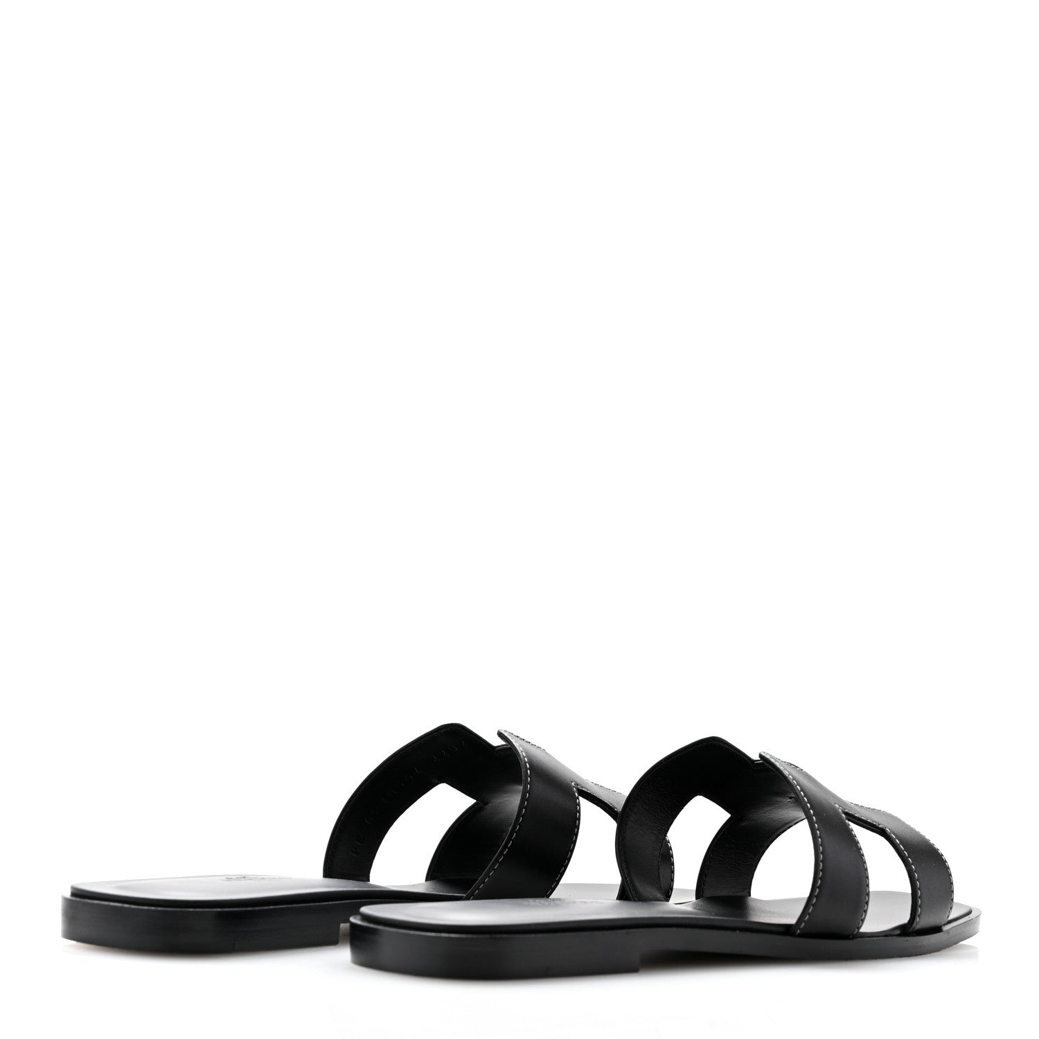 Hermes Box Calfskin Oran Sandals 39 Black 5 of 10