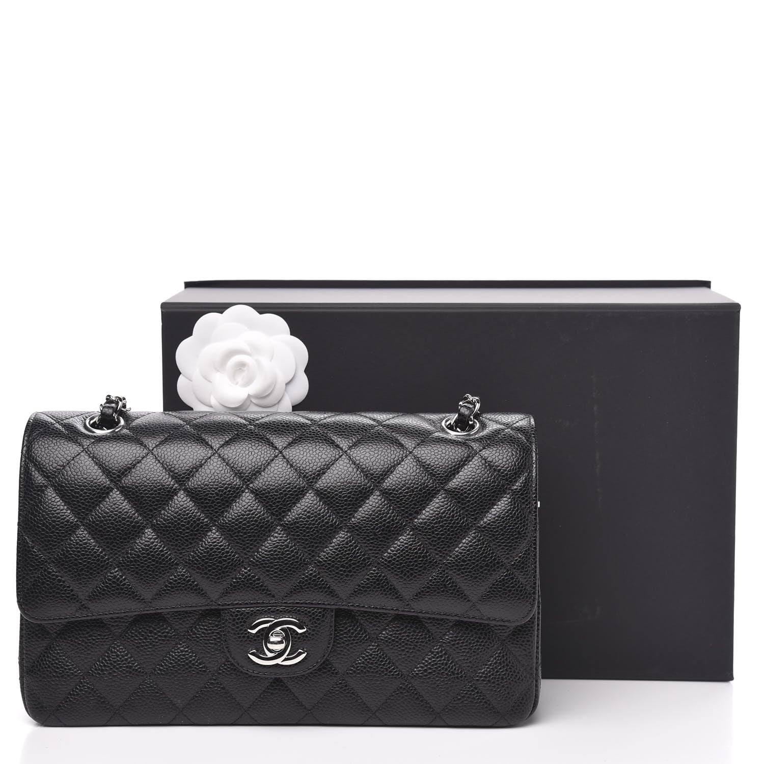 Chanel Caviar Quilted Medium Double Flap Black 10 of 11