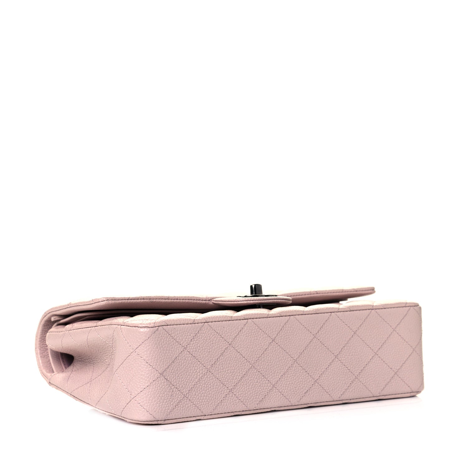 Caviar Quilted Medium Double Flap Light Pink