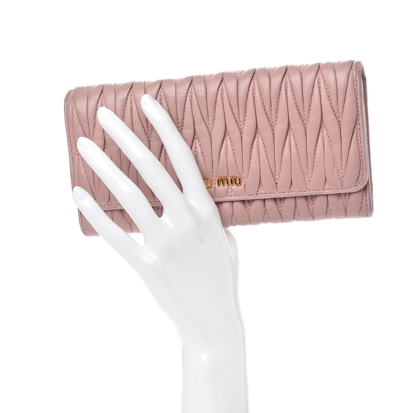 Nappa Matelasse Flap Wallet Orchidea