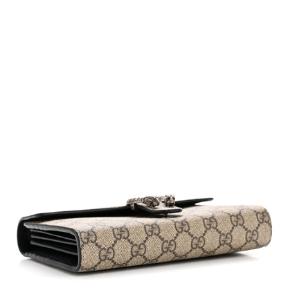 Gucci GG Supreme Monogram Mini Dionysus Chain Wallet Black 4 of 11