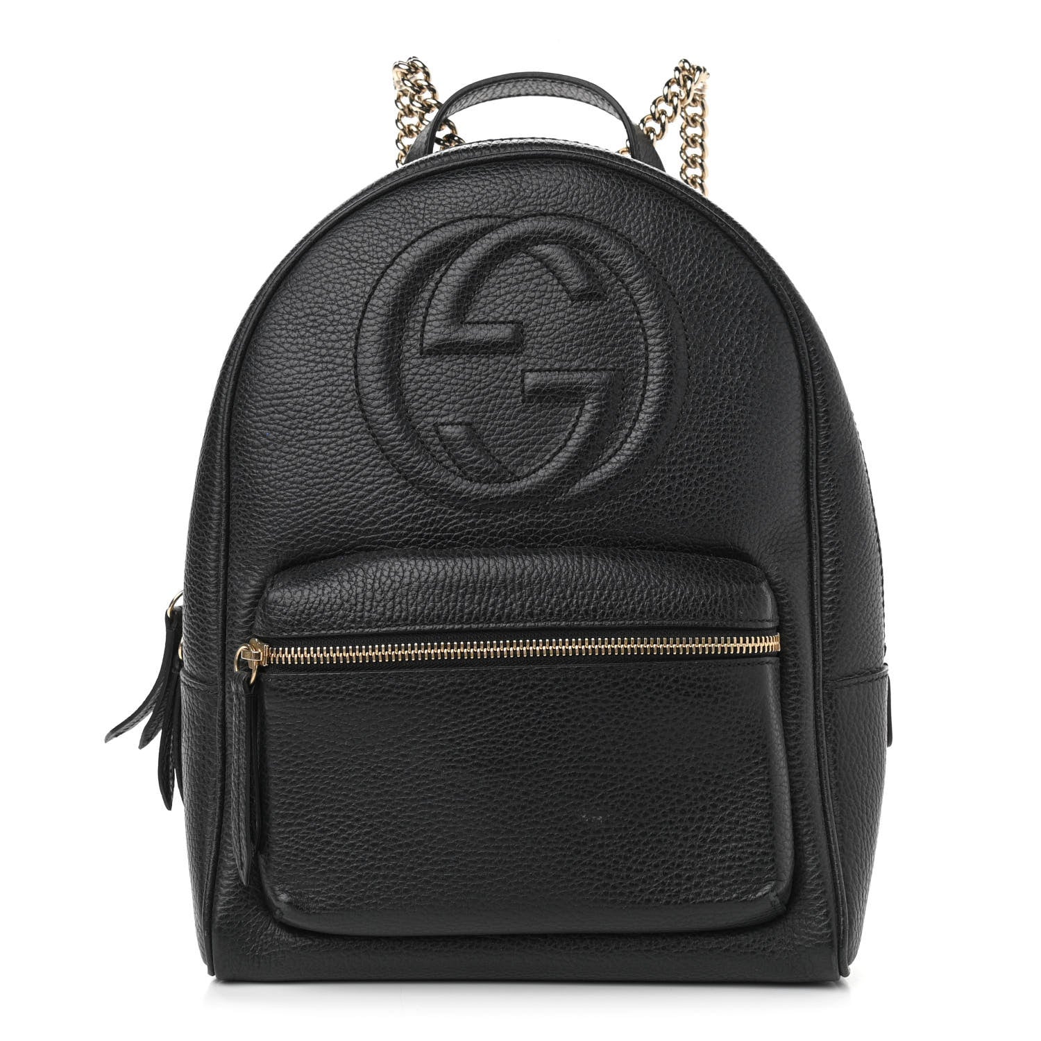 Gucci Pebbled Calfskin Soho Chain Backpack Black 1 of 14