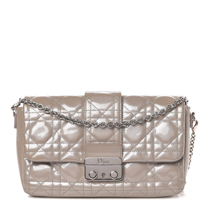 Christian Dior Patent Cannage New Lock Pouch Grey 1 of 9