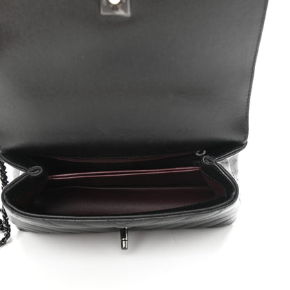 Chanel Caviar Chevron Quilted Mini Coco Handle Flap So Black 5 of 11