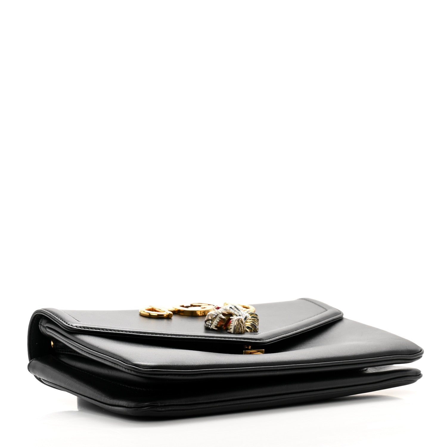 Gucci Vitello Palmellato Lux Crystal Medium Rajah Shoulder Bag Black 4 of 13