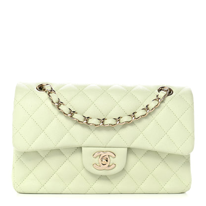 Chanel Caviar Quilted Small Double Flap Light Green 1 of 10