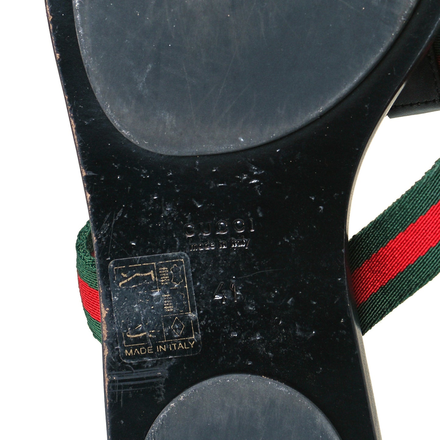 Nylon Guccissima Web Womens Thong Sandals 41 Green Red Black