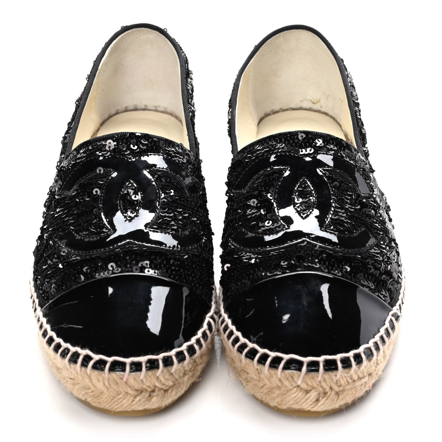Patent Sequin CC Espadrilles 41 Black