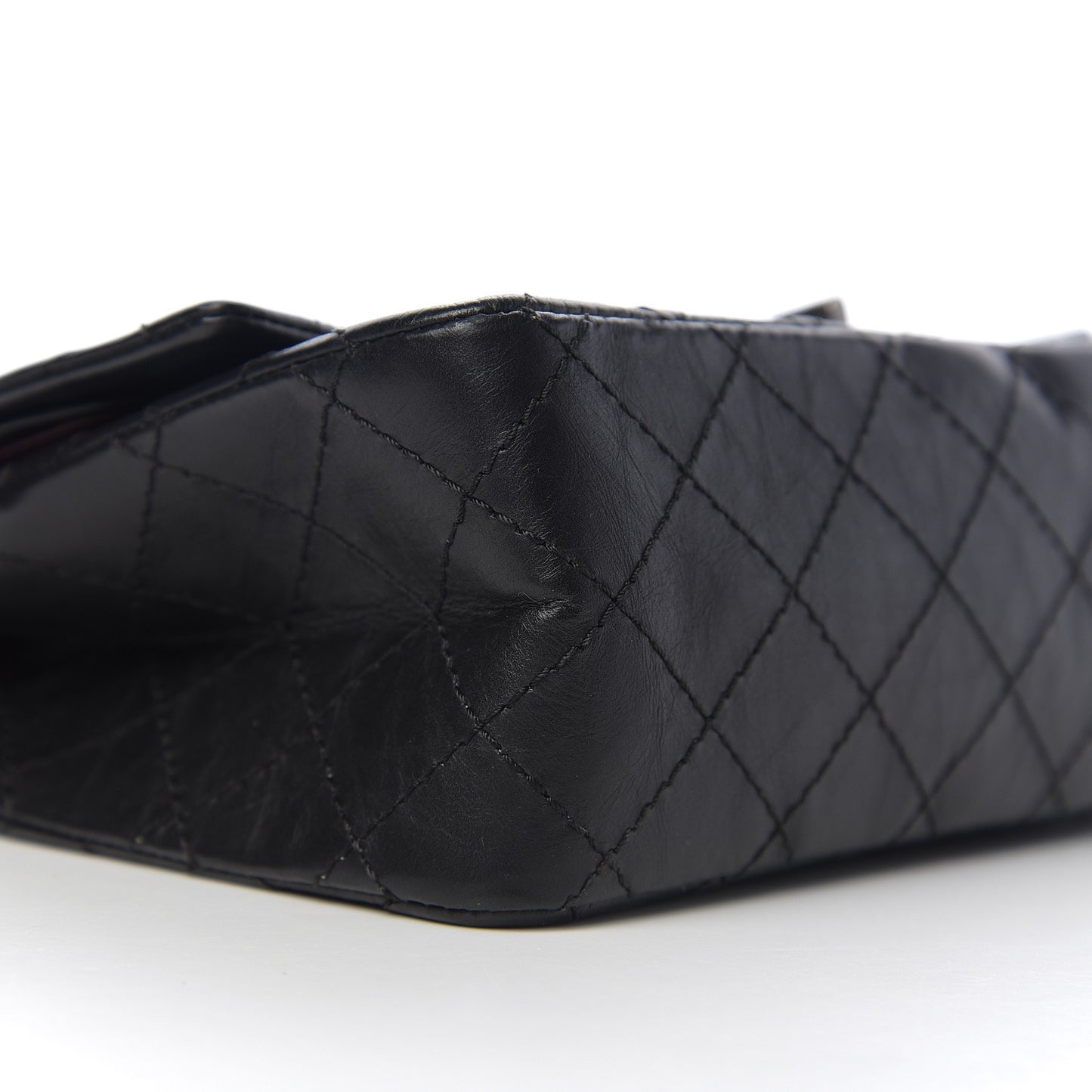 Aged Calfskin Quilted 2.55 Reissue 225 Flap Black