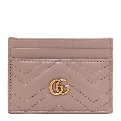 Gucci Calfskin Matelasse GG Marmont Card Holder Porcelain Rose 1 of 7