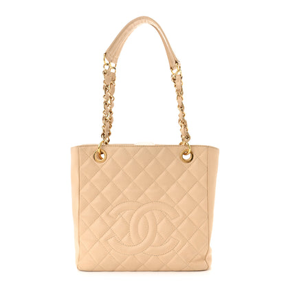 Chanel Caviar Quilted Petit Shopping Tote PST Beige Clair 1 of 11