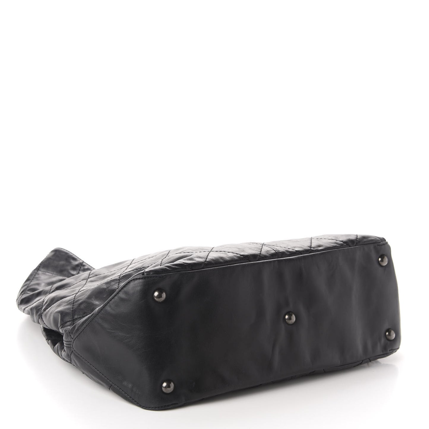 Aged Calfskin Quilted Coco Supple Hobo Black