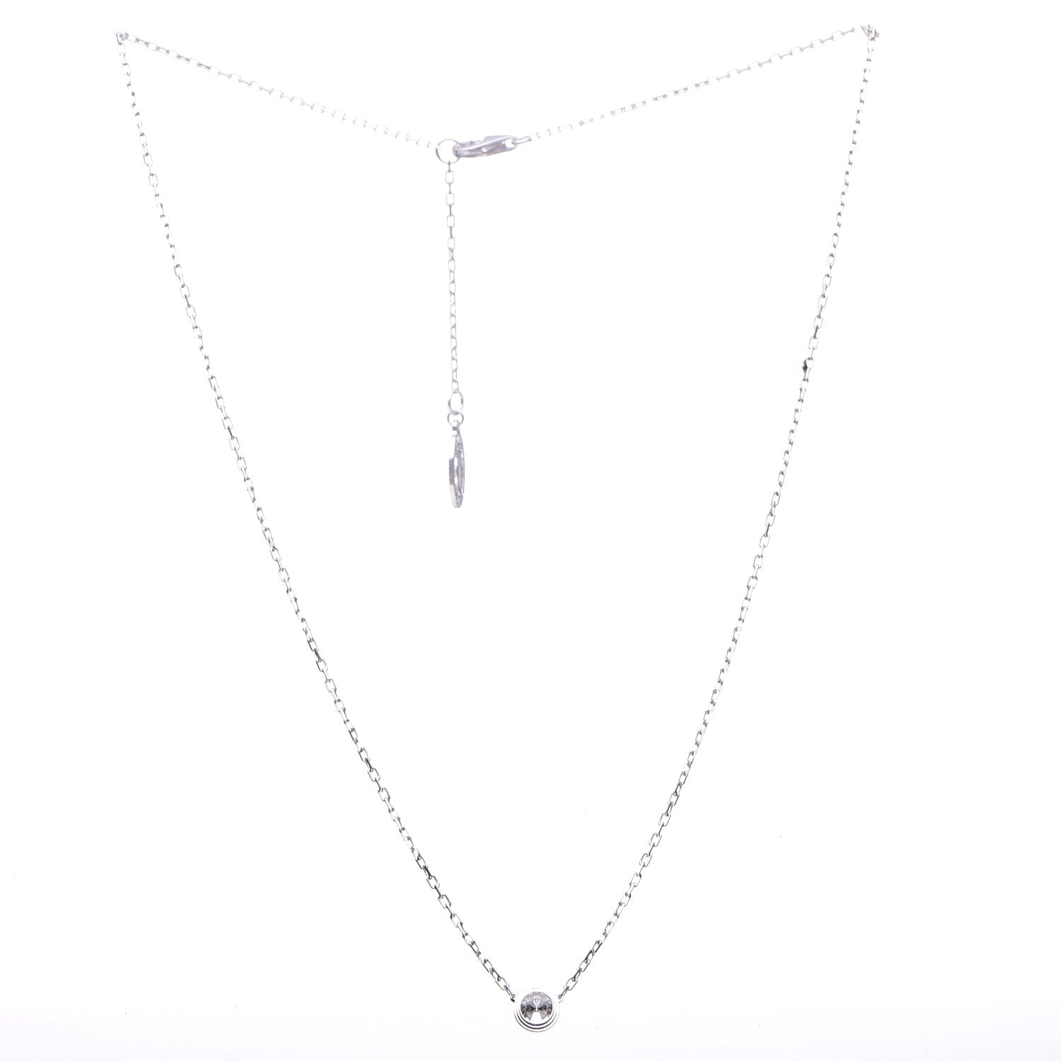 Cartier 18K White Gold Diamond LM D'Amour Pendant Necklace 3 of 7