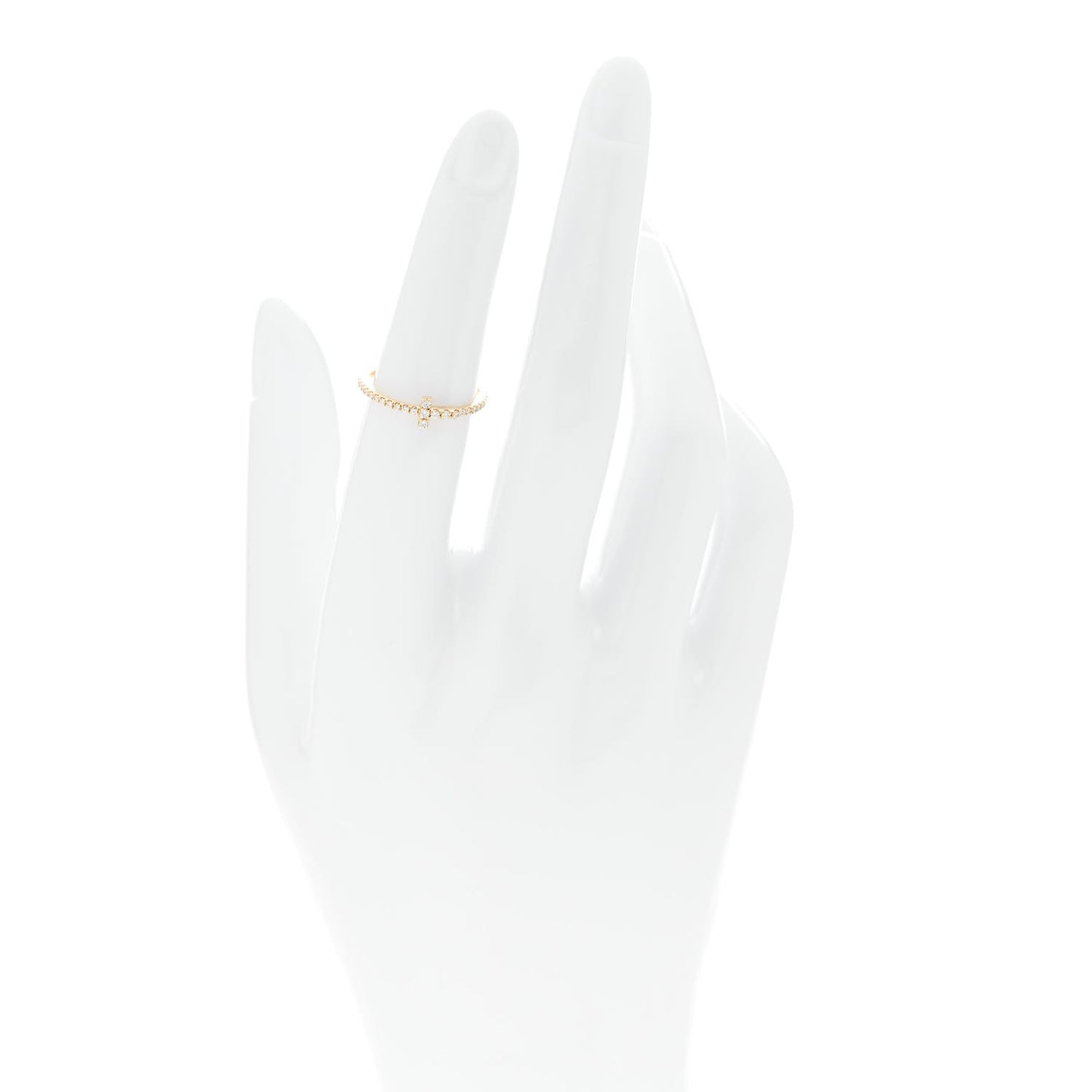 18K Yellow Gold Diamond T Wire Pave Ring 50 5.5
