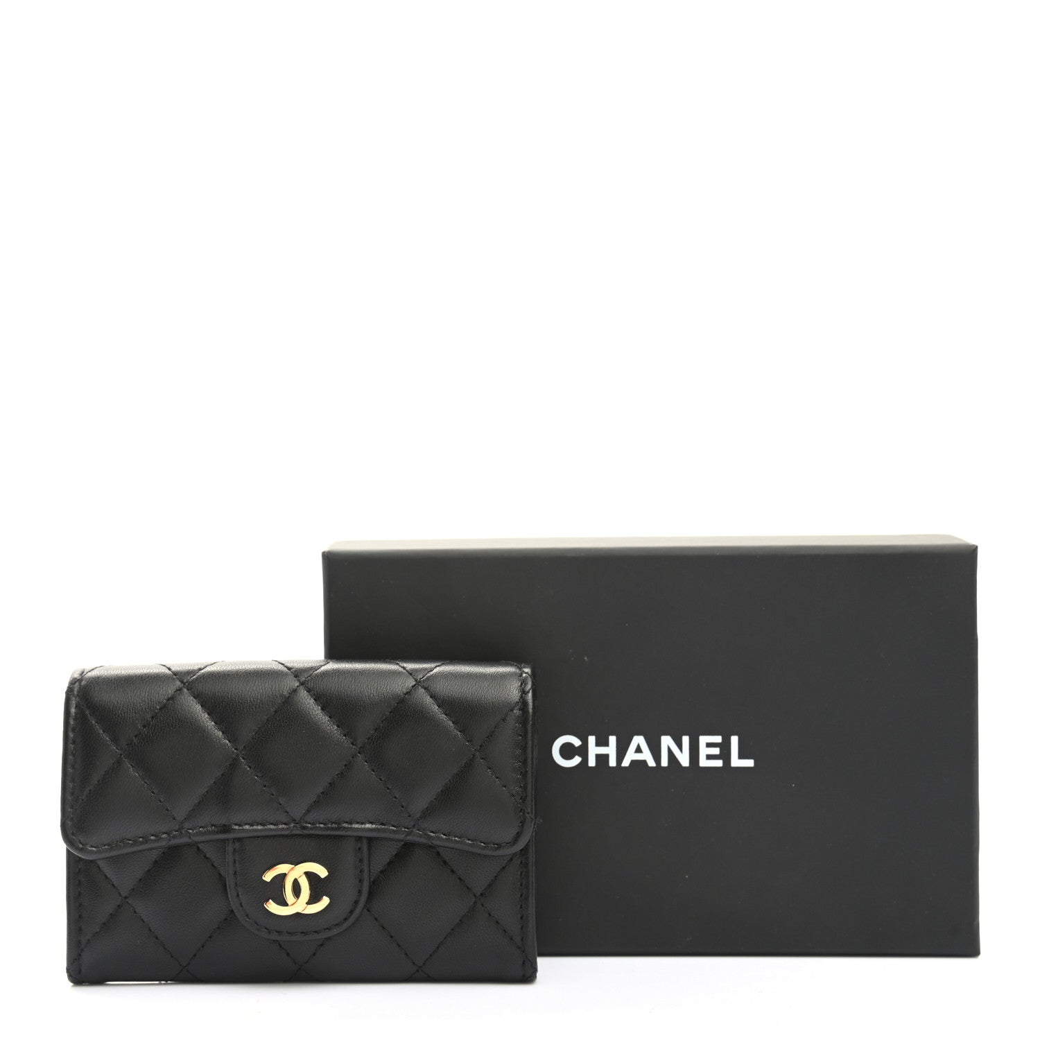 Chanel Lambskin Quilted Flap Card Holder Black 10 of 10