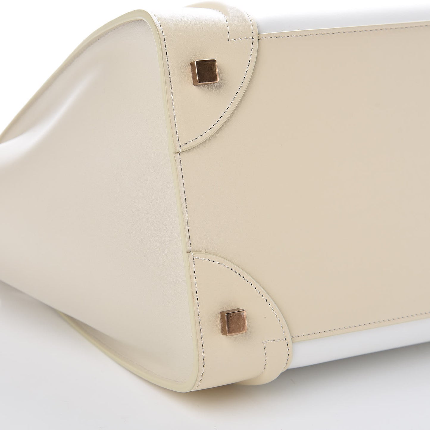 Smooth Calfskin Mini Tri-Color Luggage White