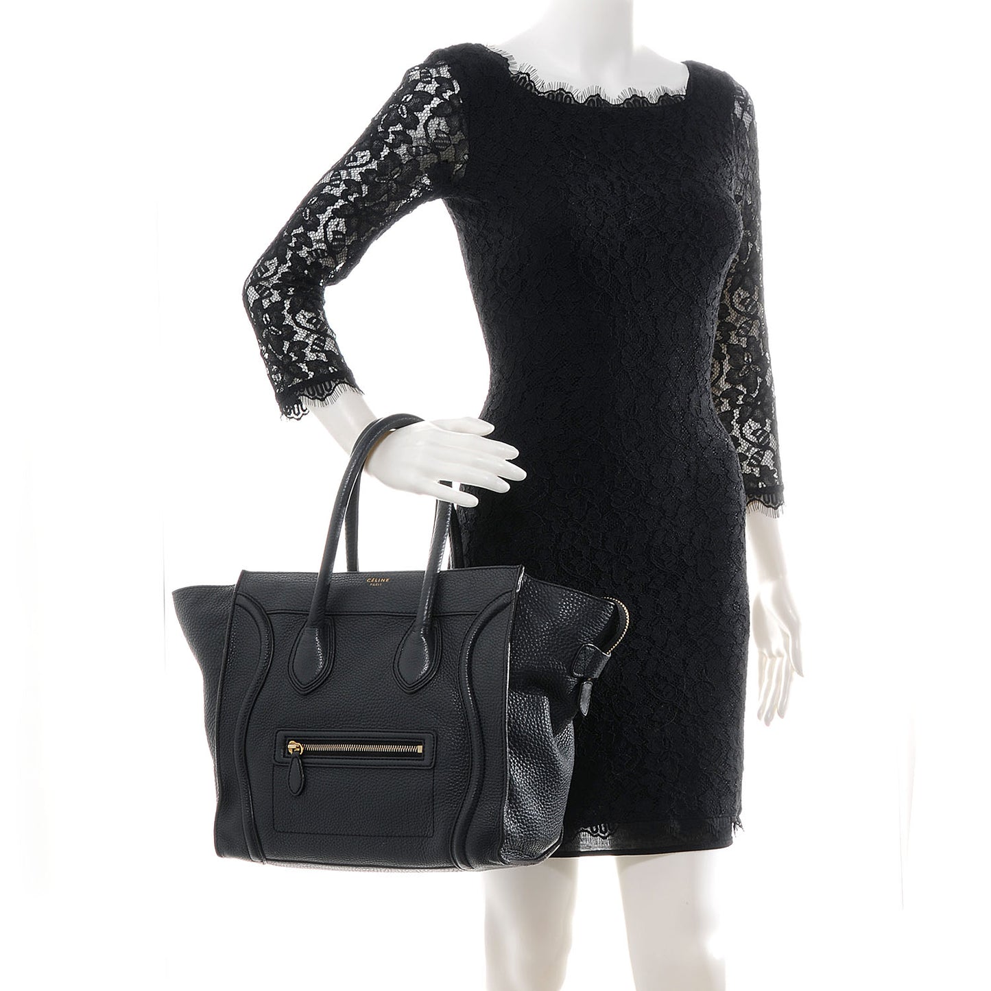 Pebbled Leather Mini Luggage Bag Anthracite