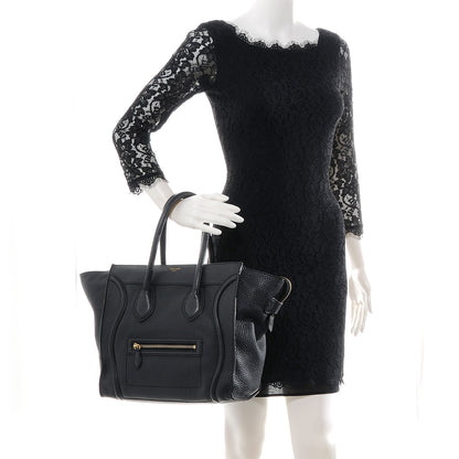 Celine Pebbled Leather Mini Luggage Bag Anthracite 2 of 9