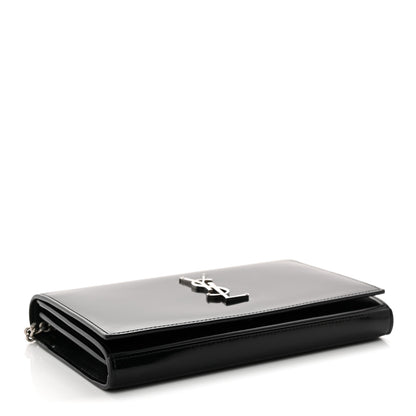 Saint Laurent Glazed Calfskin Cassandre Wallet On Chain WOC Black 3 of 9