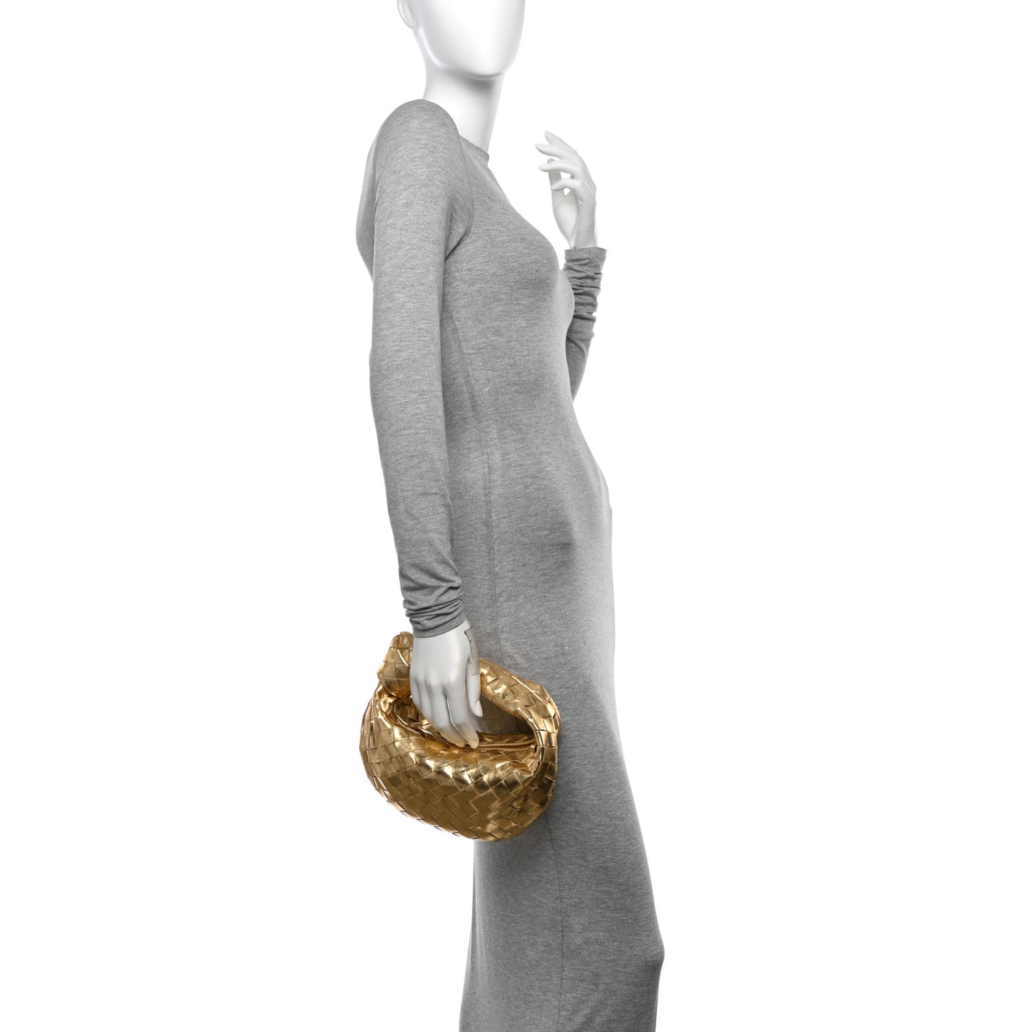 Metallic Nappa Intrecciato Mini Jodie Gold