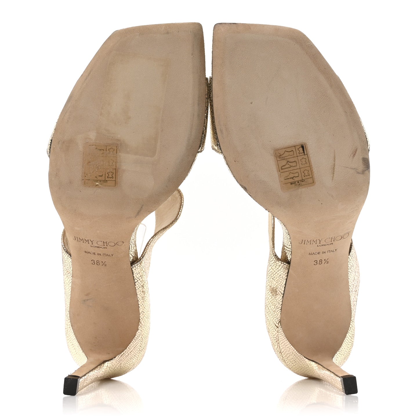 Metallic Calfskin Hira 85 Sandals 38.5 Gold