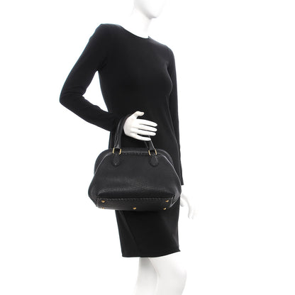 Fendi Calfskin Romano Selleria Adele 1328 Bag Black 2 of 12