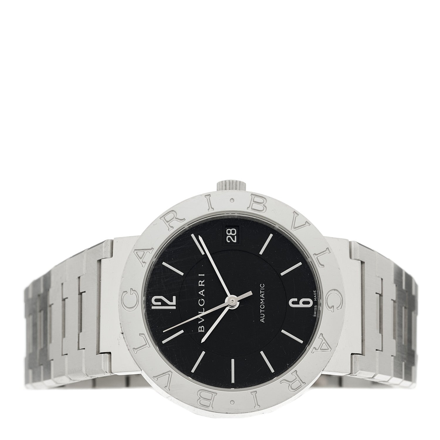 Bulgari Stainless Steel 33mm Automatic Watch Black 2 of 5