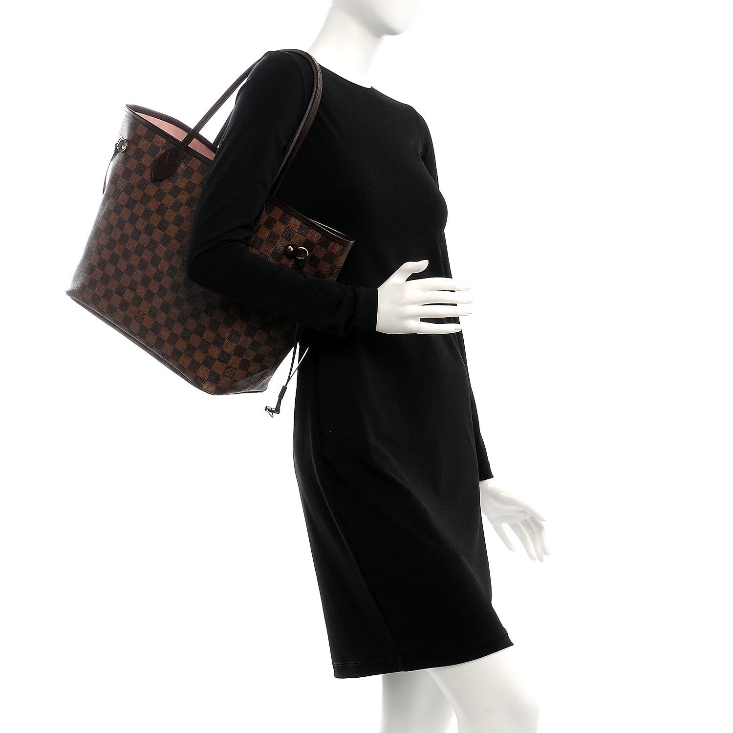 Louis Vuitton Damier Ebene Neo Neverfull MM Rose Ballerine 2 of 10