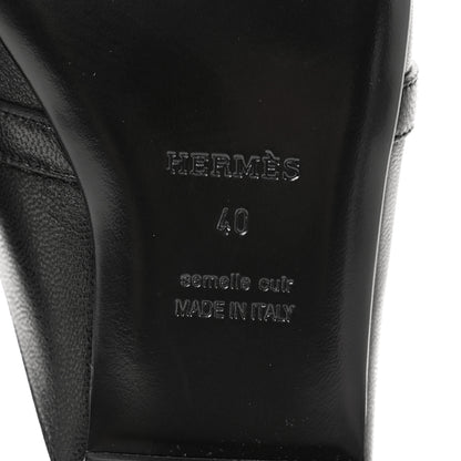 Hermes Goatskin Oz Mules 40 Black 6 of 9