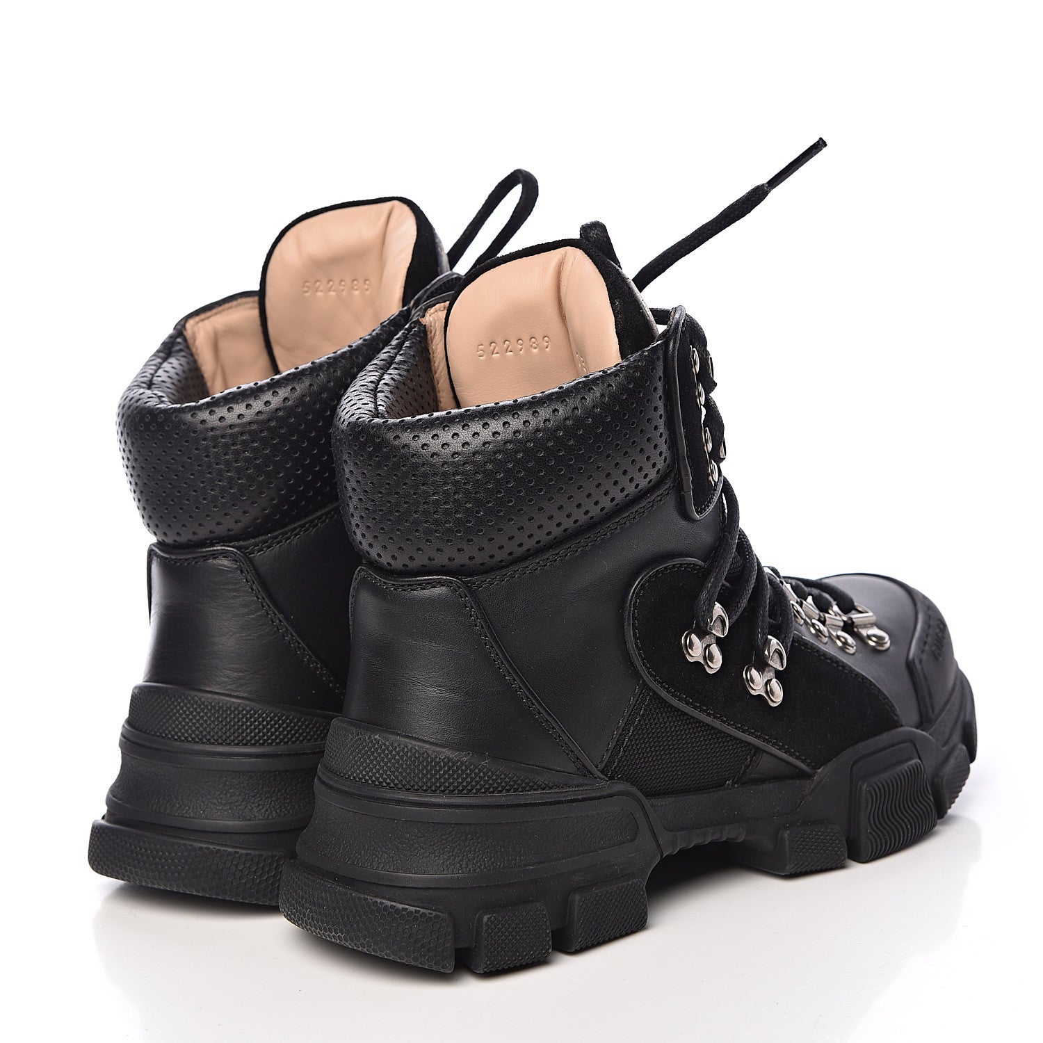 Gucci X SEGA Calfskin Suede Technical Canvas Womens Flashtrek High-Top Sneakers 36.5 Black 4 of 10