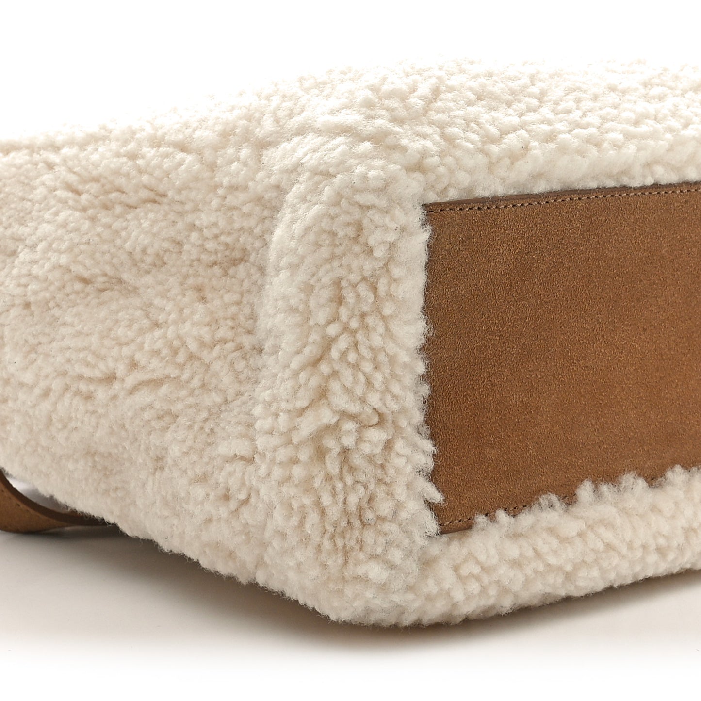 X UGG Suede Shearling Medium Shopping Bag Natural