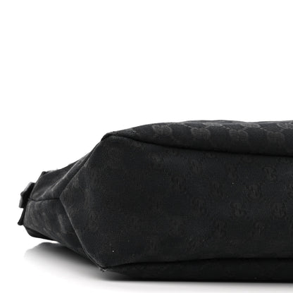 Gucci Monogram Medium Horsebit Chain Hobo Black 9 of 10
