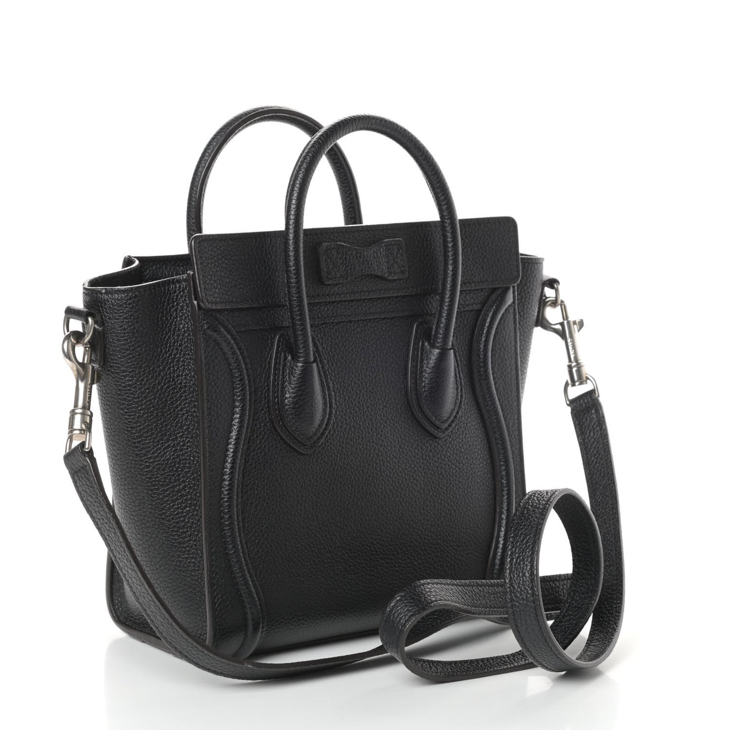 Drummed Calfskin Nano Luggage Black