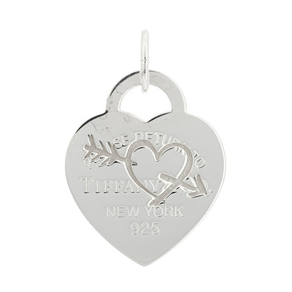 Tiffany Sterling Silver Return To Tiffany Etched Heart and Arrow Tag Charm 1 of 4