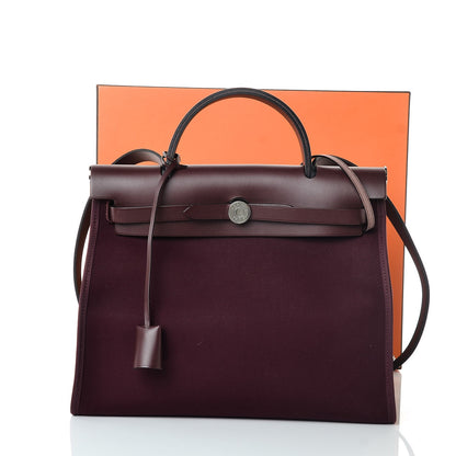 Hermes Vache Hunter Toile Officier Herbag Zip 31 PM Prune 8 of 8