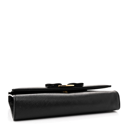 Salvatore Ferragamo Hammered Calfskin Mini Miss Vara Bow Chain Bag Black 4 of 10
