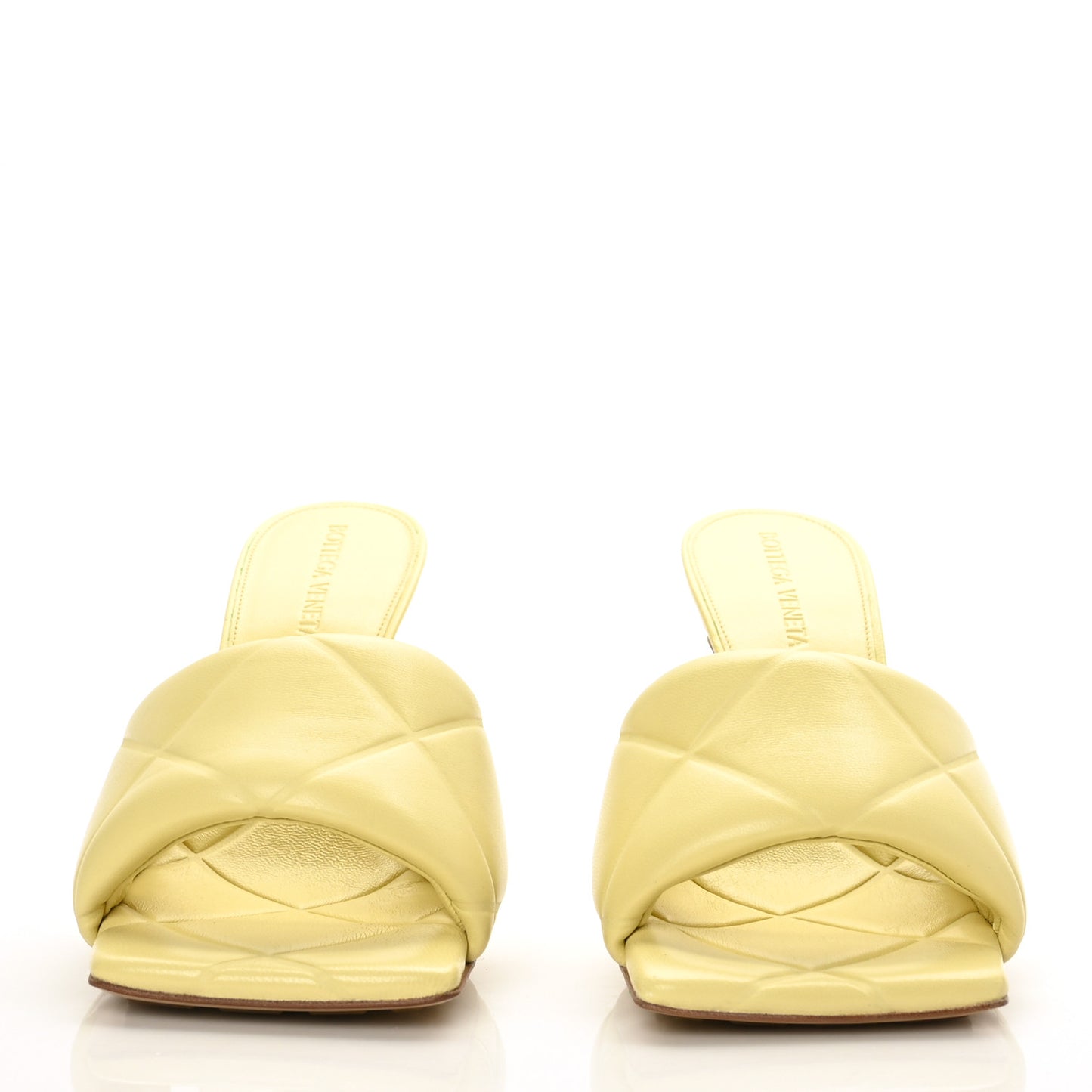 Nappa Quilted Rubber Lido Mule Sandals 37 Moon Beam