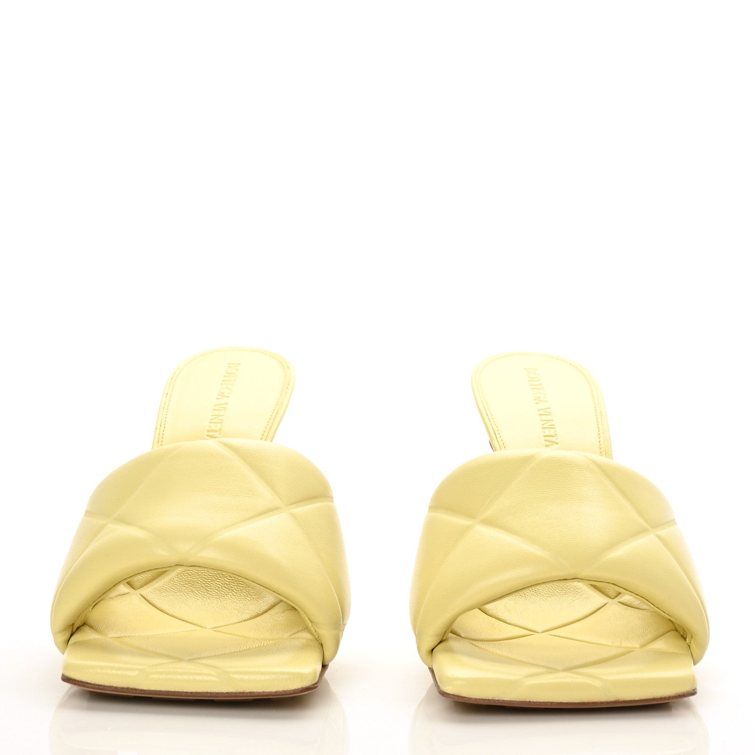 Bottega Veneta Nappa Quilted Rubber Lido Mule Sandals 37 Moon Beam 2 of 8