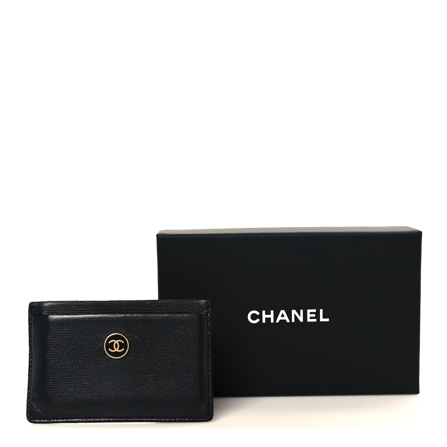 Chanel Calfskin Coco Button Card Holder Black 10 of 10