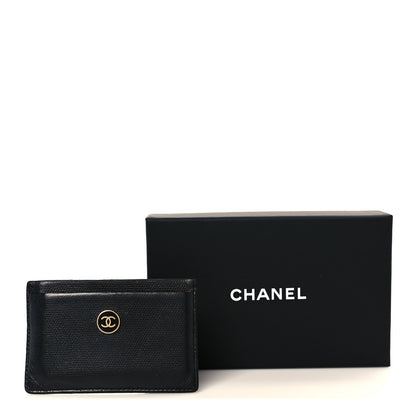 Chanel Calfskin Coco Button Card Holder Black 10 of 10