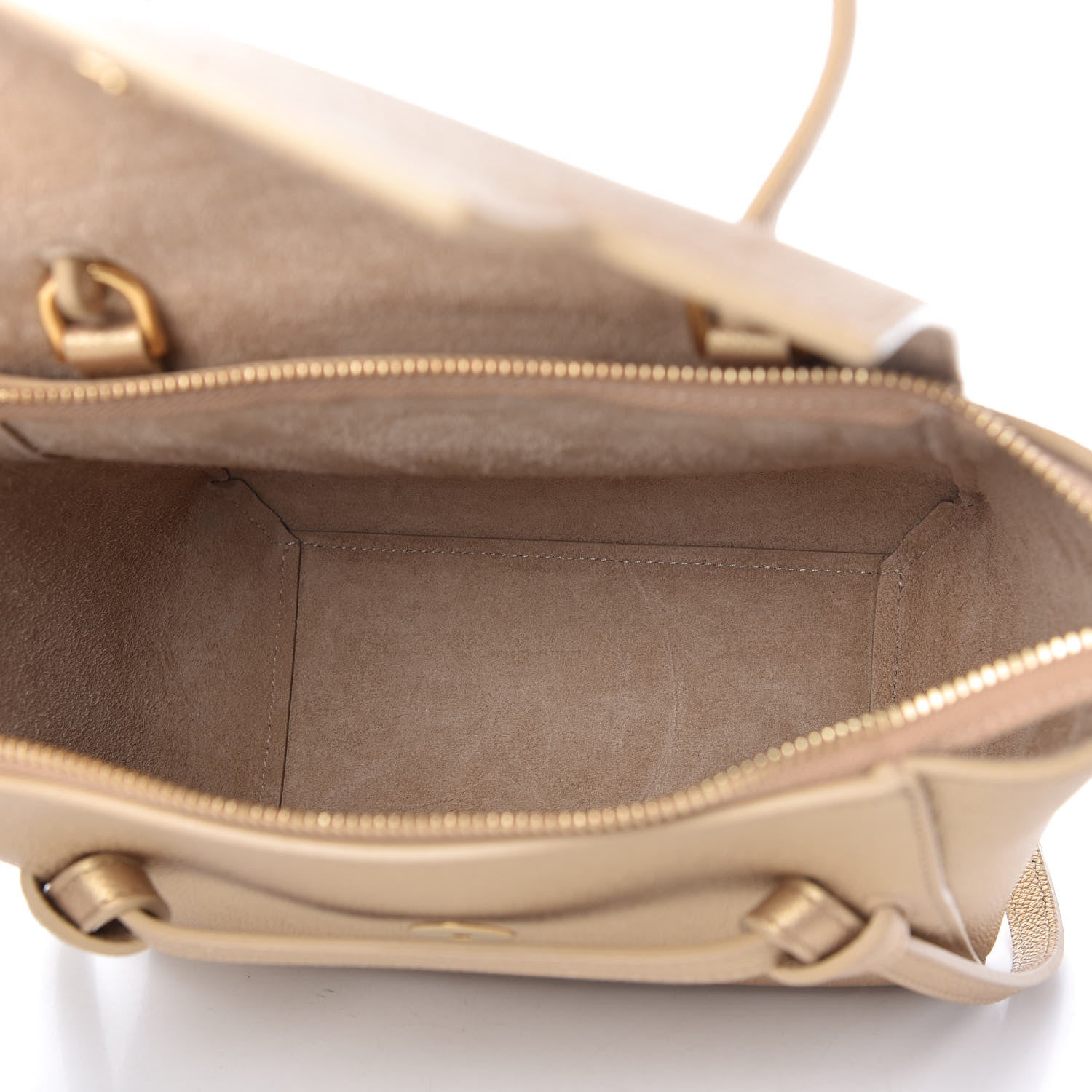 Celine Laminated Calfskin Nano Belt Bag Gold 5 of 9